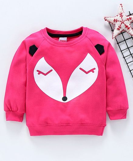 Babyhug Full Sleeves Sweatshirt Animal Print - Fuchsia