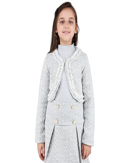 One Friday Full Sleeves Knitted Cardigan - Grey