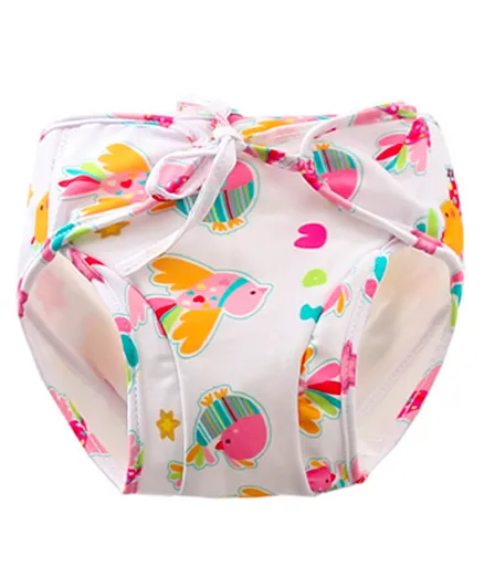 Kookie Kids Swim Diaper Bird Print - White