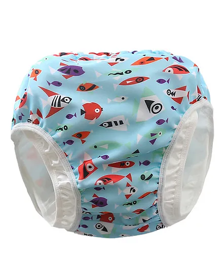 Kookie Kids Swim Diaper Fish Print - Blue
