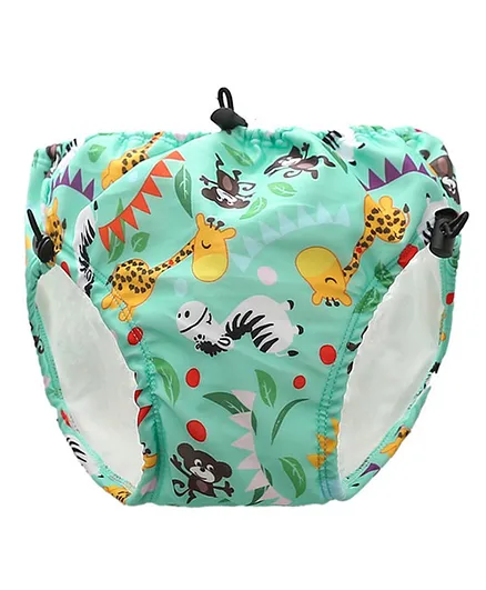 Kookie Kids Swim Diaper Animal Print - Light Blue