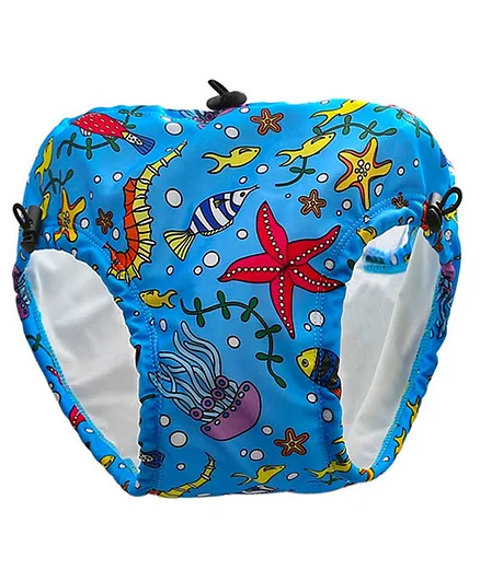 Kookie Kids Swim Diaper Aquatic Animal Print - Blue