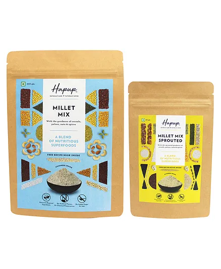 Hapup Millet Mix & Millet Mix Sprouted Combo Pack of 2 - 250 & 80 gm
