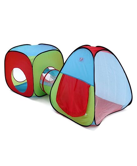 Portable Kid's Play Tent House With Tunnel - Multicolour