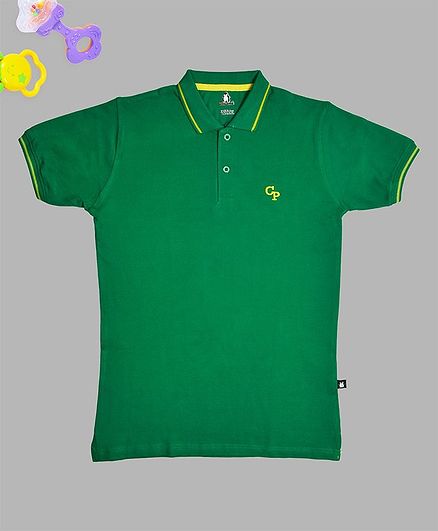 Crazy Penguin Solid Half Sleeves Tee - Green