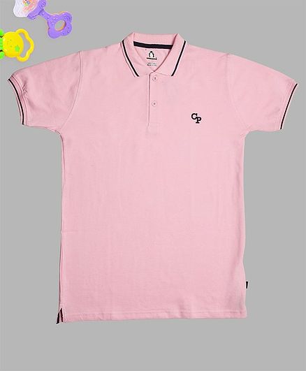 Crazy Penguin Solid Half Sleeves Tee - Baby Pink