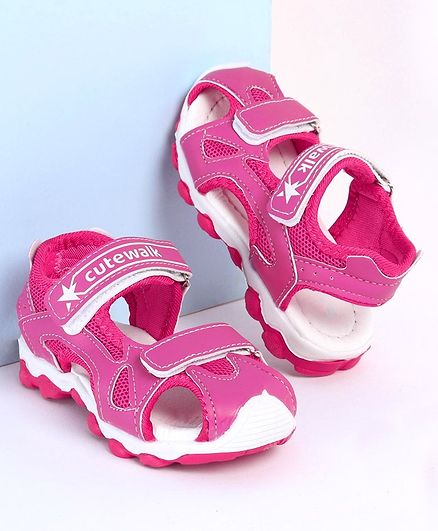 Cute Walk by Babyhug Closed Toe Sandals - Fuchsia