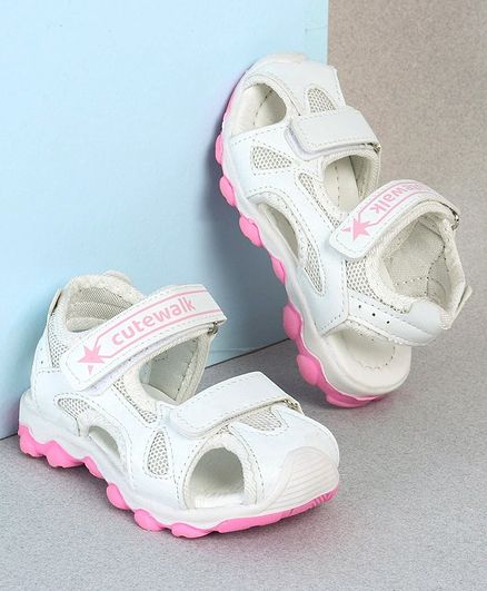 Cute Walk by Babyhug Closed Toe Sandals - White