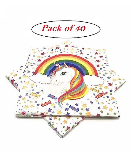 Party Anthem Paper Napkins Unicorn Print - Pack of 40 Sheets