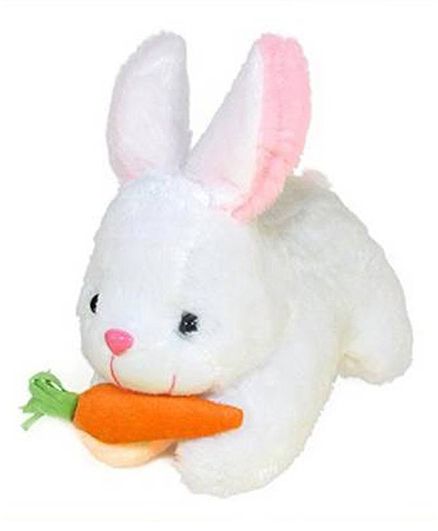 Deals India Rabbit with Carrot Stuffed Soft Plush Toy White - Height 26 cm