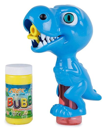 Webby Dinosaur Bubble Make Machine Toy With Bubble Solution - Blue