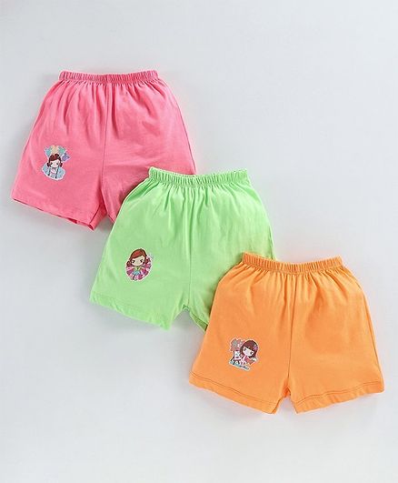 Simply Shorts Doll Print Pack of 3 - Pink Beige Orange