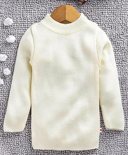 Yellow Apple Full Sleeves Winter Wear Tee - Cream