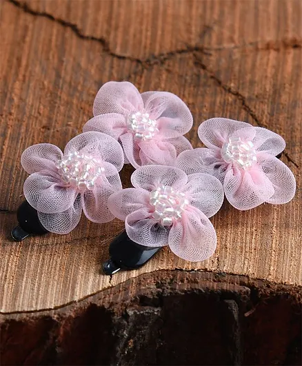 Funkrafts Flower Detailed Hair Clips - Pink