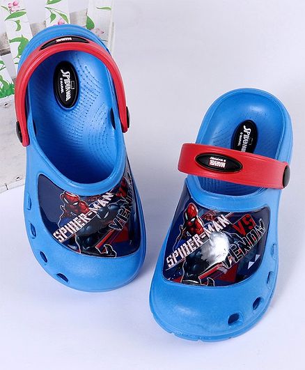 Cute Walk by Babyhug Spider-Man Clogs with Back Strap - Blue