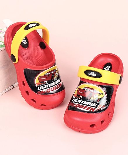 Cute Walk by Babyhug Clogs with Back Strap Disney Pixar Cars Print - Red