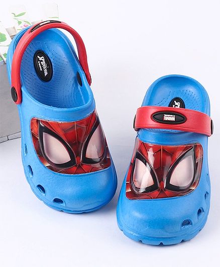 Cute Walk by Babyhug Clogs Spiderman Print - Blue
