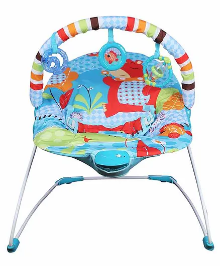 Mastela Musical Bouncer with Toy Bar Animal Print - Multicolour