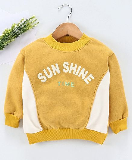 Kookie Kids Full Sleeves Sweatshirt Sunshine Print - Yellow