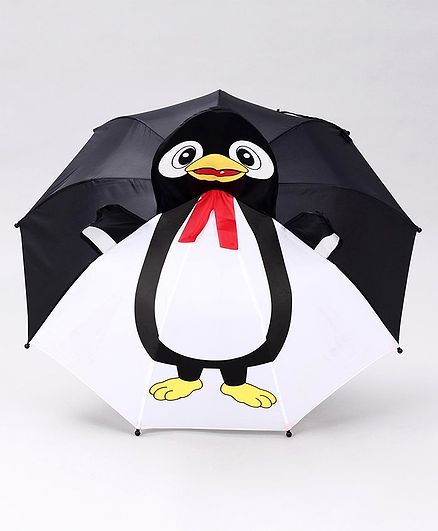 Babyhug Umbrella Penguin Print - Black