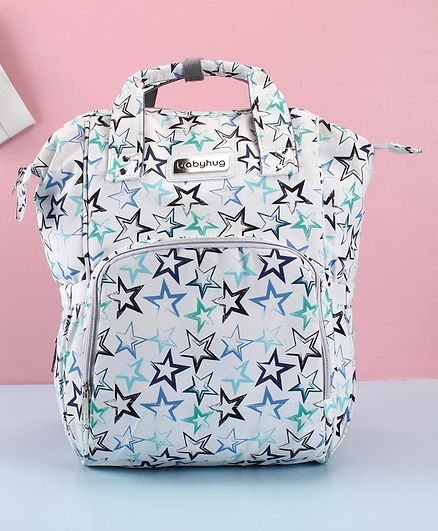 Babyhug Diaper Backpack Star Print - Blue