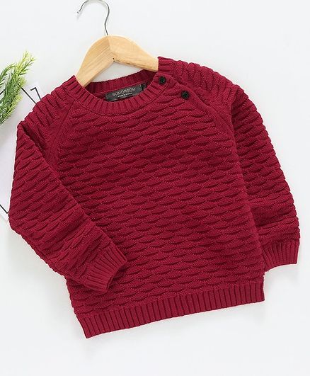 Kookie Kids Full Sleeves Sweater - Red