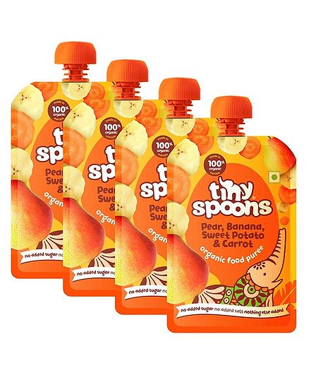 Tiny Spoons Fruit And Vegetable Puree - Pack Of 4