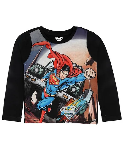 Superman By Crossroads Superman Full Sleeves Tee - Black