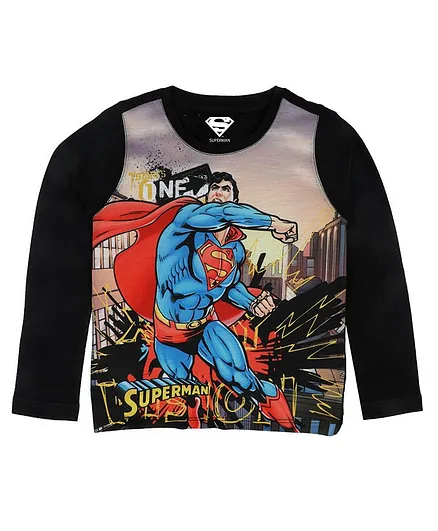 Superman By Crossroads Superman Printed Full Sleeves Tee - Multi Color