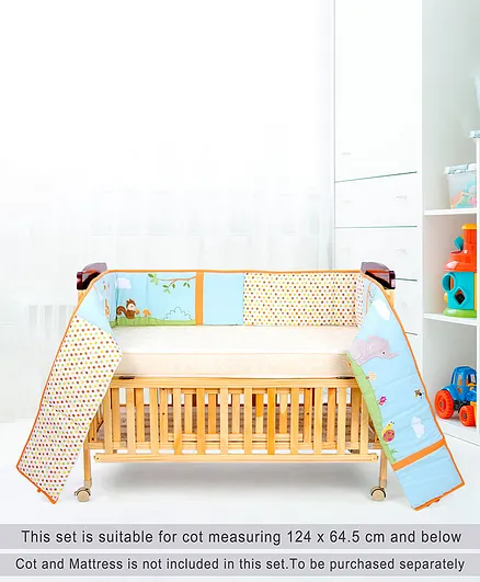 Babyhug Premium Cotton Crib Bumper Regular -Jungle Theme (Cot not Included)