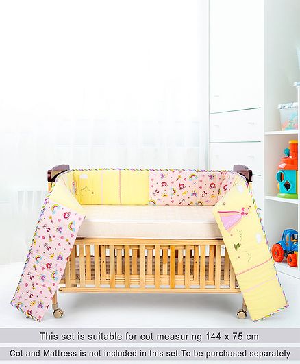 Babyhug Premium Cotton Crib Bumper Large - Princess Theme