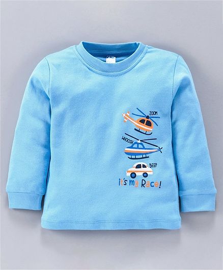 Tango Full Sleeves T-Shirts Vehicle Print - Sky Blue