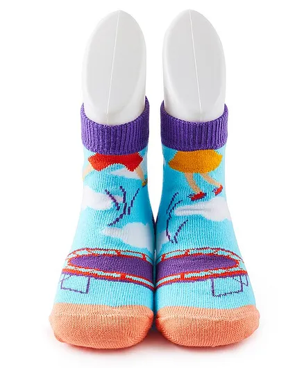 Plan B Trampoline Printed Socks - Blue