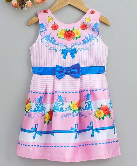 Enfance Core Sleeveless Flower Printed Dress - Pink