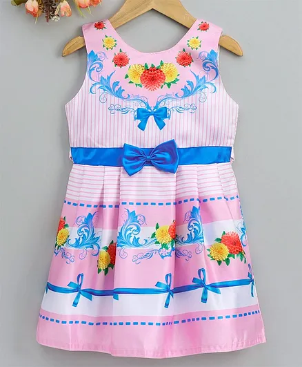 Enfance Core Sleeveless Flower Printed Dress - Pink