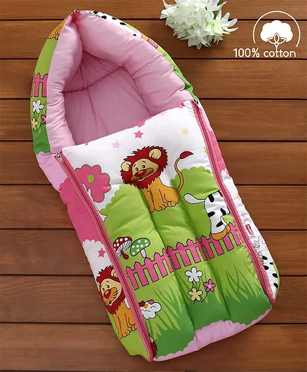 Babyhug Sleeping Bag Jungle Print - Pink