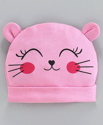 Babyoye Cotton 3D Cap with Ears - Pink