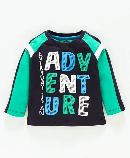 Babyoye Full Sleeves Cotton Tee Adventure Print - Navy Blue