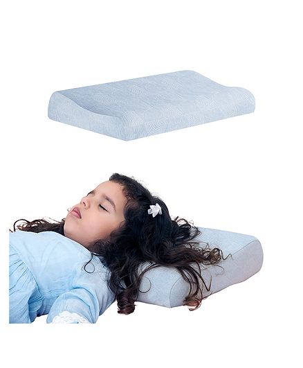 The White Willow Memory Foam Contour Soft Pillow for Kids with Organic Bamboo Removable Zip Cover - Green