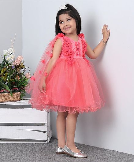 Mark & Mia Sleeveless Frock Pearl Embellishment - Pink