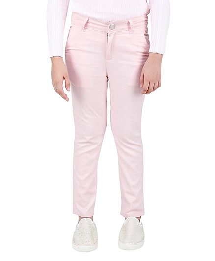 One Friday Soild Full Length Trousers - Pink