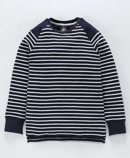 Jus Cubs Raglan Full Sleeves Striped Tee - Blue