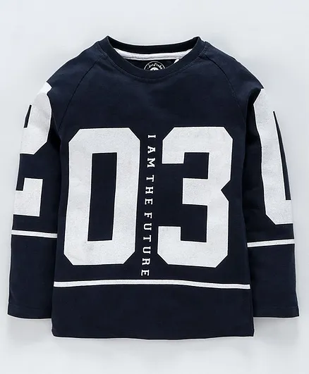 Jus Cubs Full Sleeves Number Printed Tee - Navy Blue