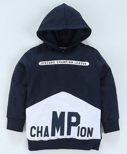 Jus Cubs Champion Printed Full Sleeves Hoodie - Navy Blue