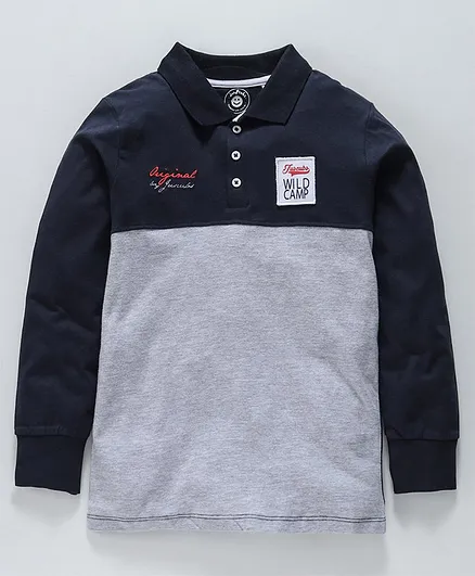 Jus Cubs Patch Work Full Sleeves Polo T-Shirt - Multi Colour