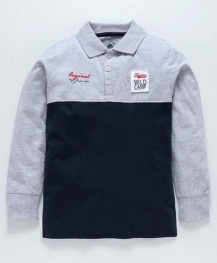 Jus Cubs Patch Work Full Sleeves Polo T-Shirt - Multi Color