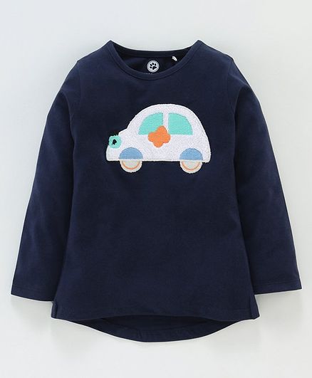 Jus Cubs Car Patch Full Sleeves Tee - Navy