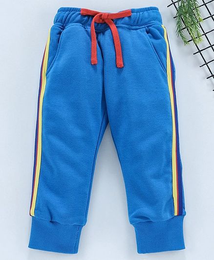 Vitamins Full Length Winter Wear Solid Fleece Bottom With Pockets - Blue