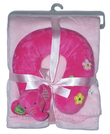 Abracadabra Blanket & Neck Pillow Gift Set - Pink
