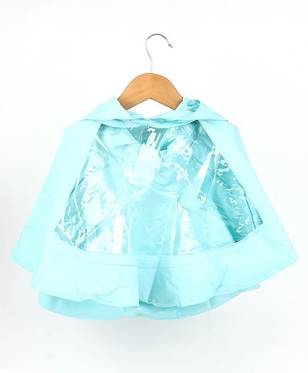 Kookie Hooded Translucent Raincoat - Blue